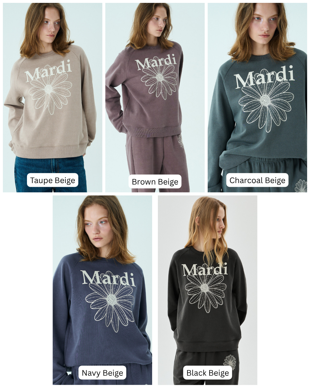 MARDI 106 SWEATSHIRT RAGLAN FLOWERMARDI PIGMENT WASHING