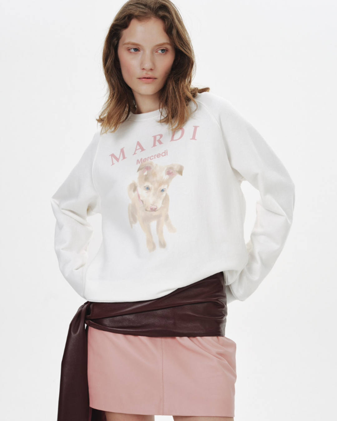 MARDI 107 SWEATSHIRT RAGLAN NEZ TOUT ROSE