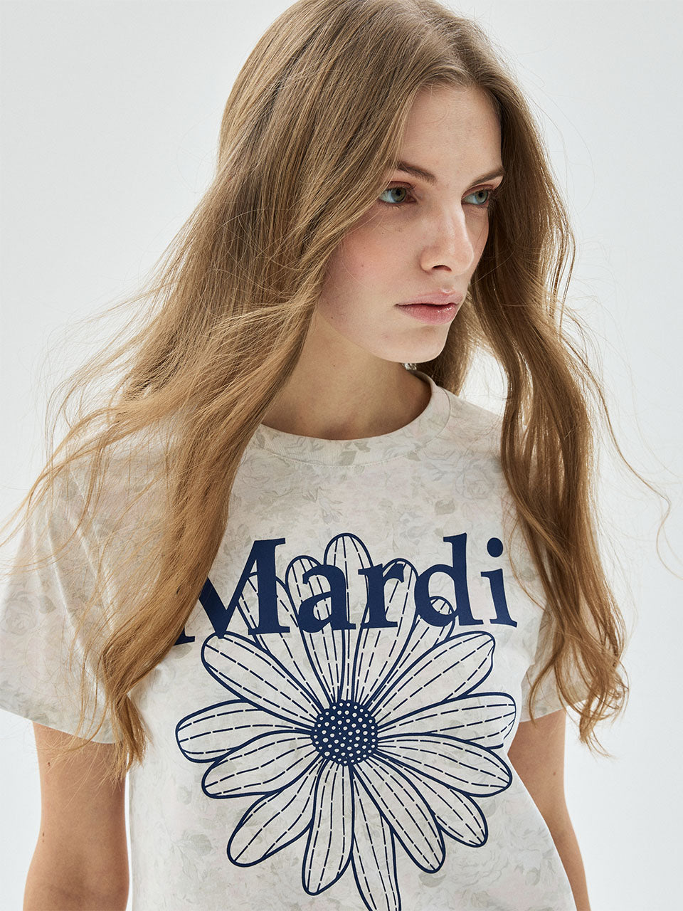 MARDI 104 SLIM TSHIRT FLOWERMARDI FLEUR DE ROSE
