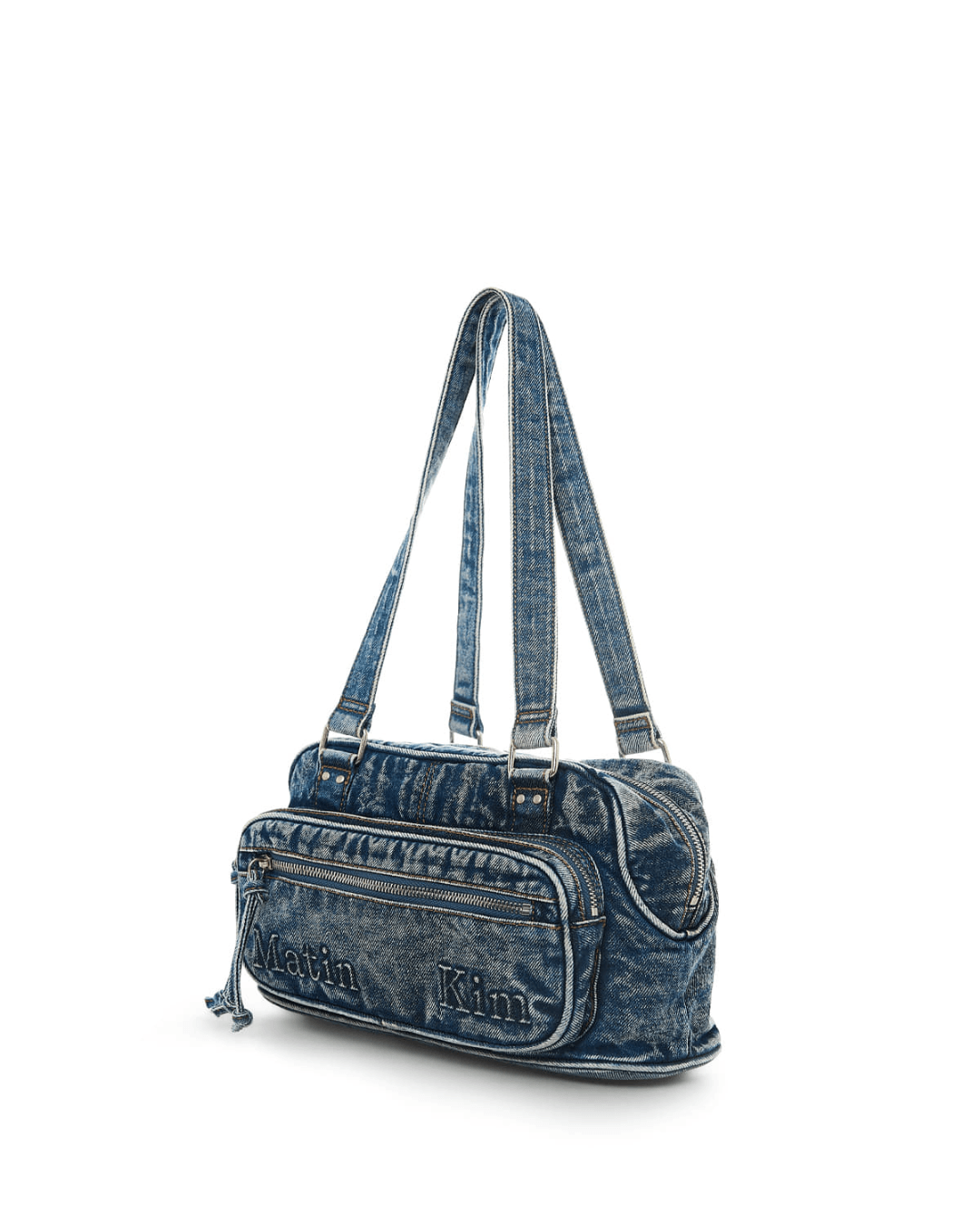 MATIN KIM 017 Dust Denim One Pocket Shoulder Bag (Blue)