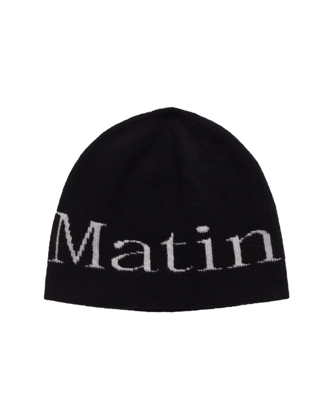 MATIN KIM 038 Logo Jacquard Short Beanie