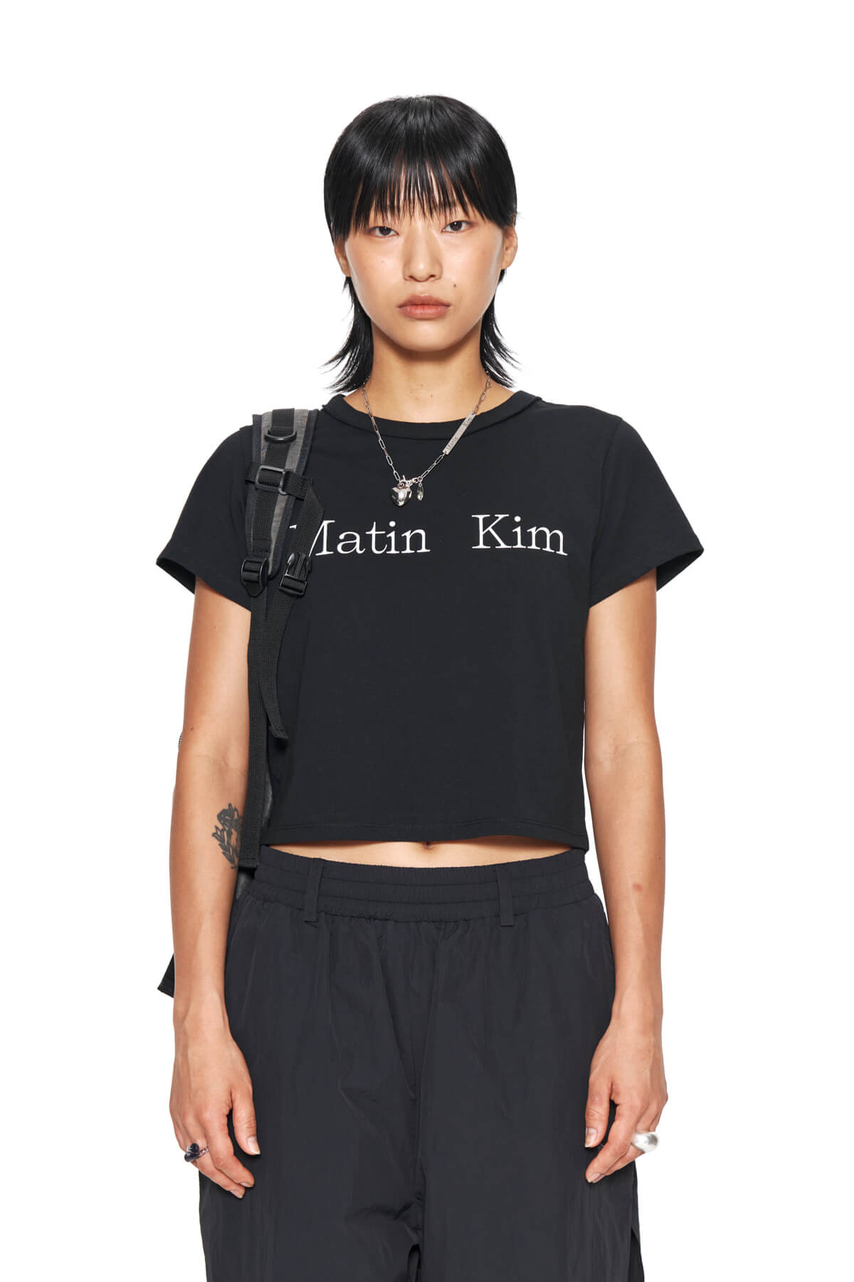 MATIN KIM Logo Crop Top