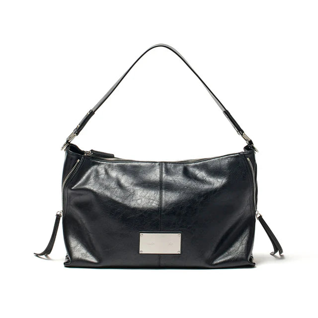 MATIN KIM Side Zipper Shoulder Bag - Black 机车包大号 （Ship End of July)