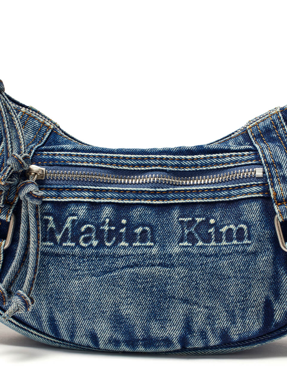 MATIN KIM 016 Washed Denim Mini Hobo Bag