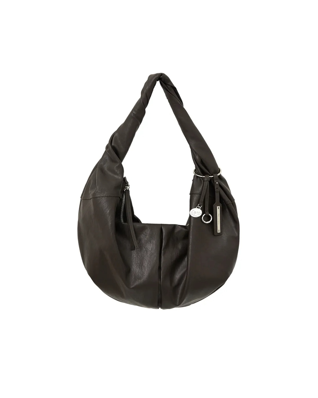 MATIN KIM 046 Twist Handle Large Hobo Back - Dark Brown