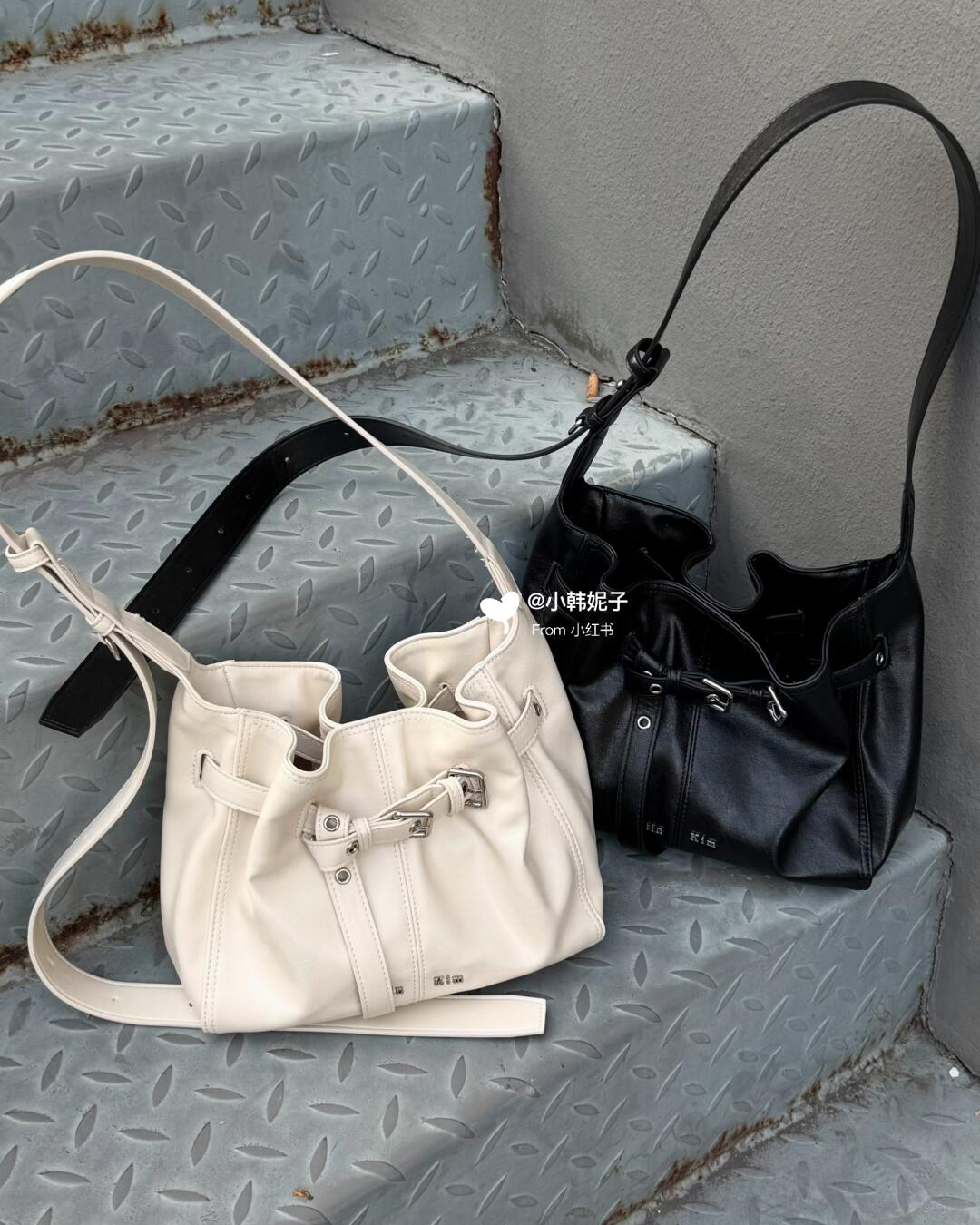 MATIN KIM 047 Belted Volunn Small Buckle Bag
