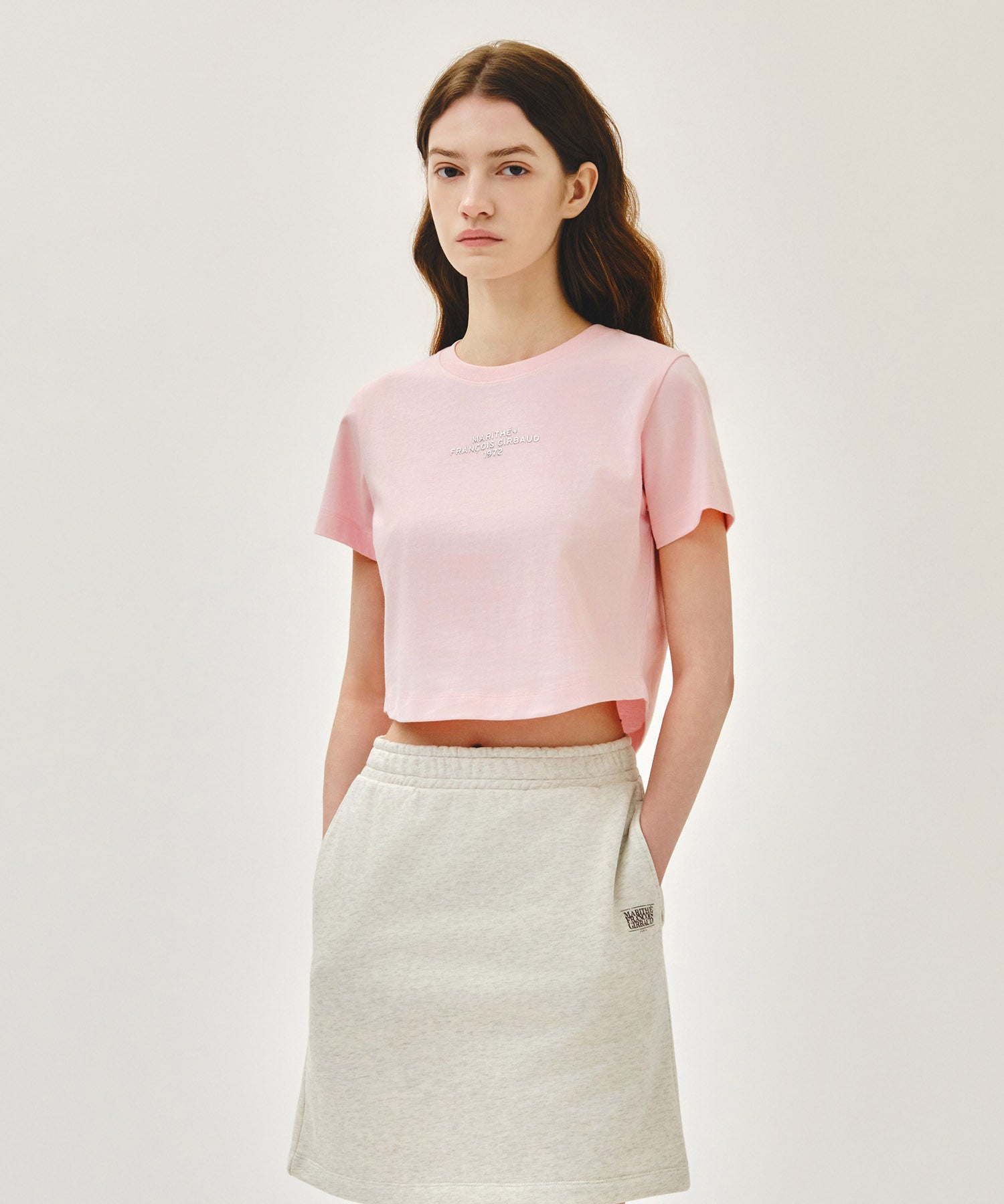 Marithe 054 W SILVER LETTERING CROP TEE
