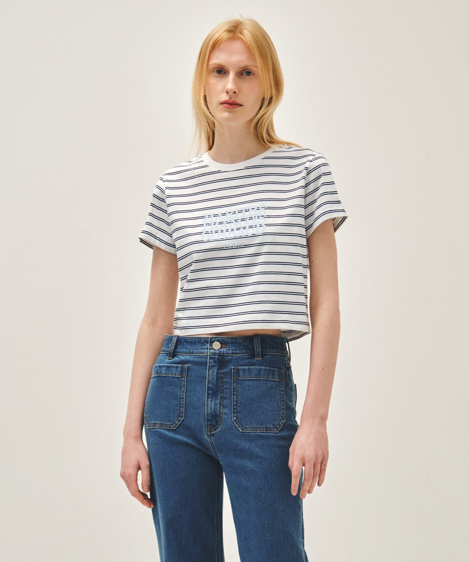Marithe 056 W CLASSIC LOGO CROP TEE (line)