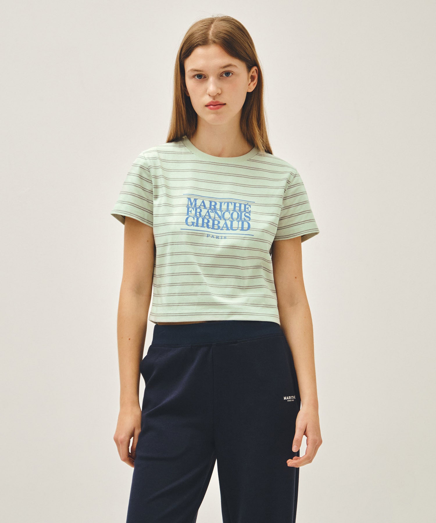 Marithe 056 W CLASSIC LOGO CROP TEE (line)