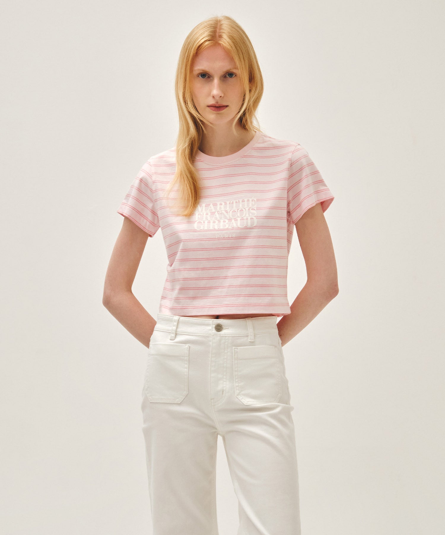 Marithe 056 W CLASSIC LOGO CROP TEE (line)