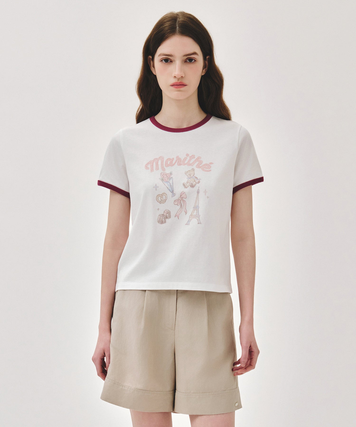Marithe 060 W PARIS GRAPHIC RINGER TEE