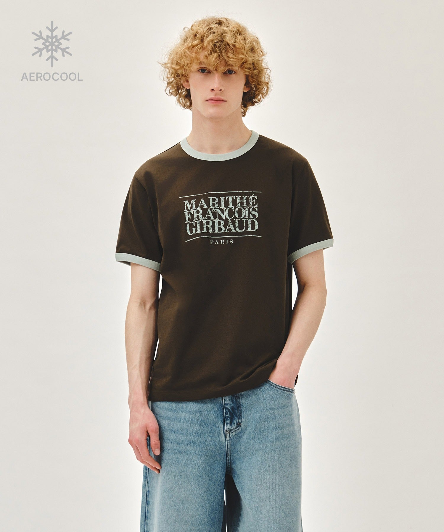 Marithe 072 AEROCOOL CRACK CLASSIC LOGO RINGER TEE (unisex)