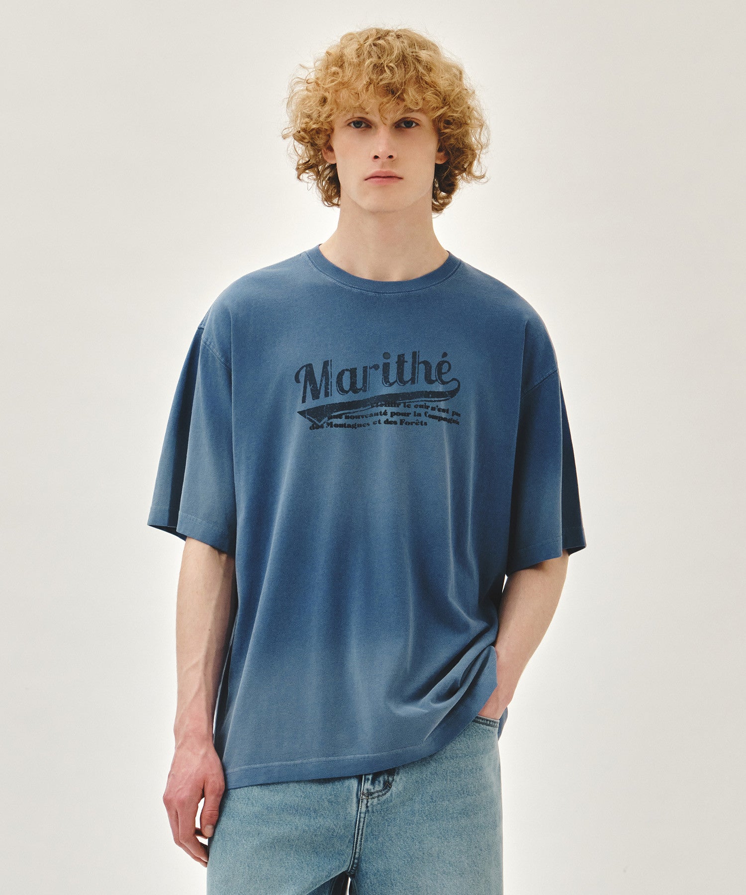 Marithe 074 GRADATION DYEING OVERSIZED TEE (unisex)
