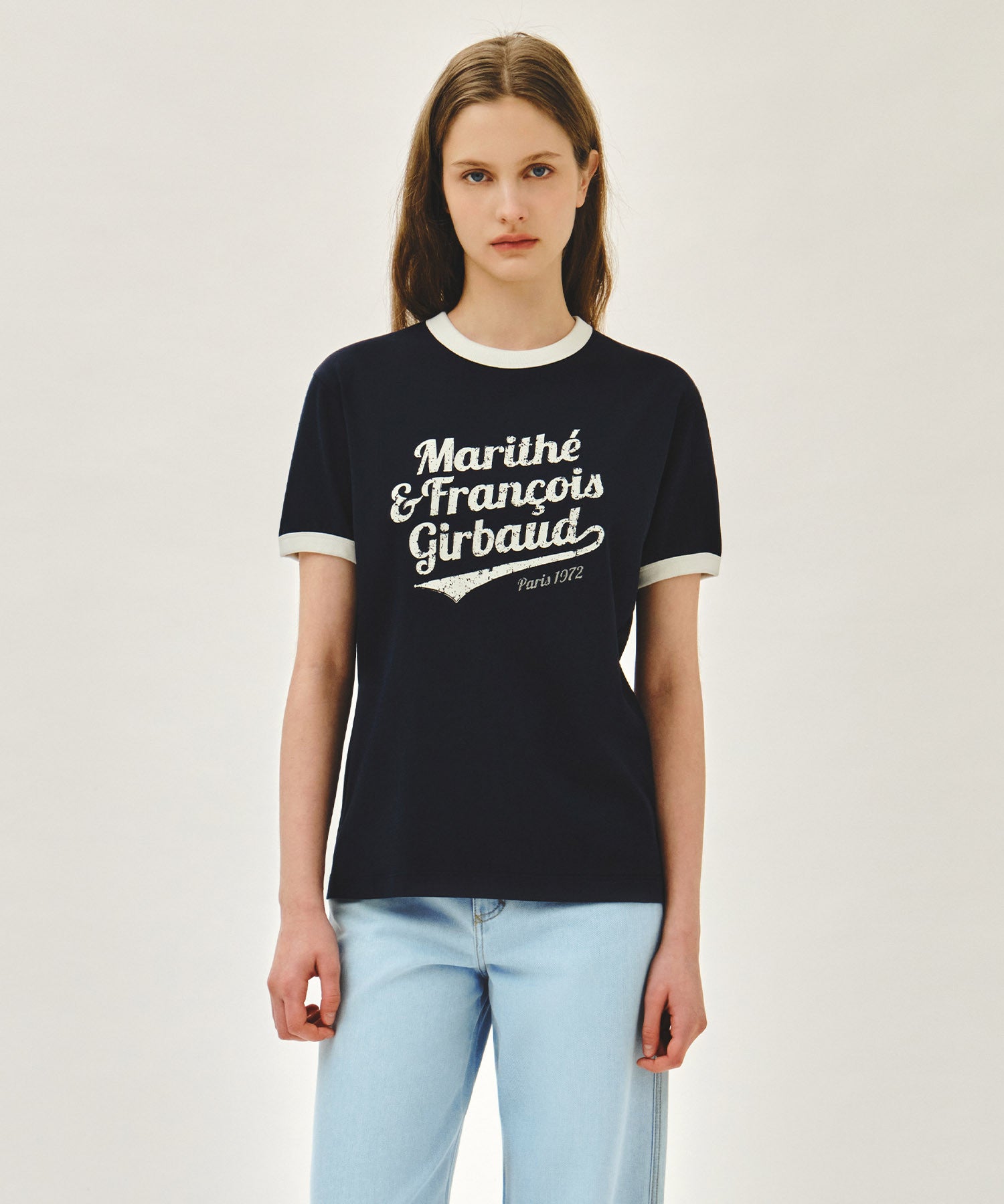 Marithe 076 VINTAGE LOGO RINGER TEE (unisex)