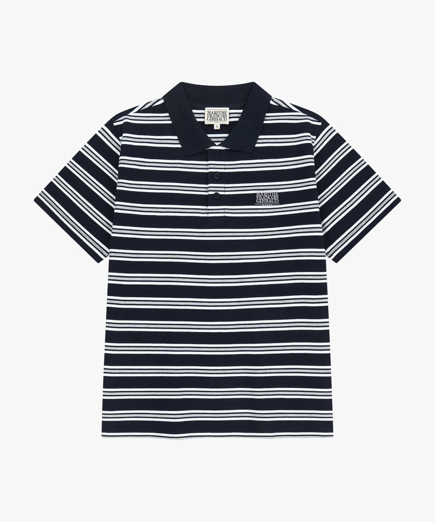 Marithe 078 SMALL CLASSIC LOGO PK COLLAR TEE