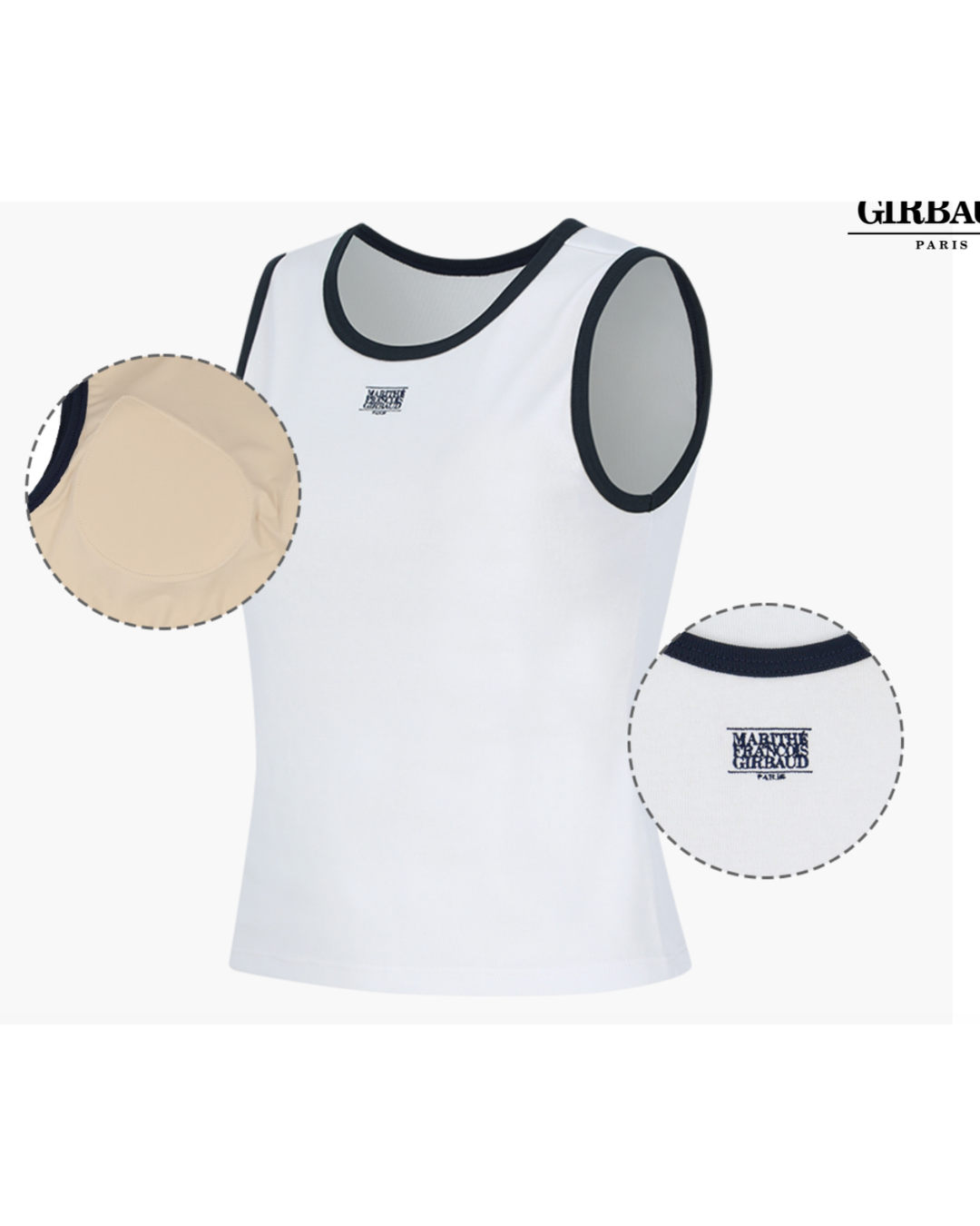 Marithe 083 W Classic Logo Ringer Tank Bra Top