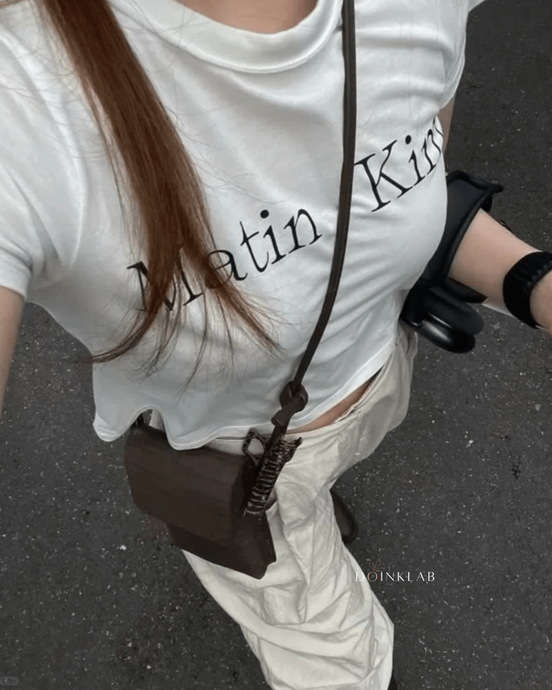 MATIN KIM Logo Crop Top