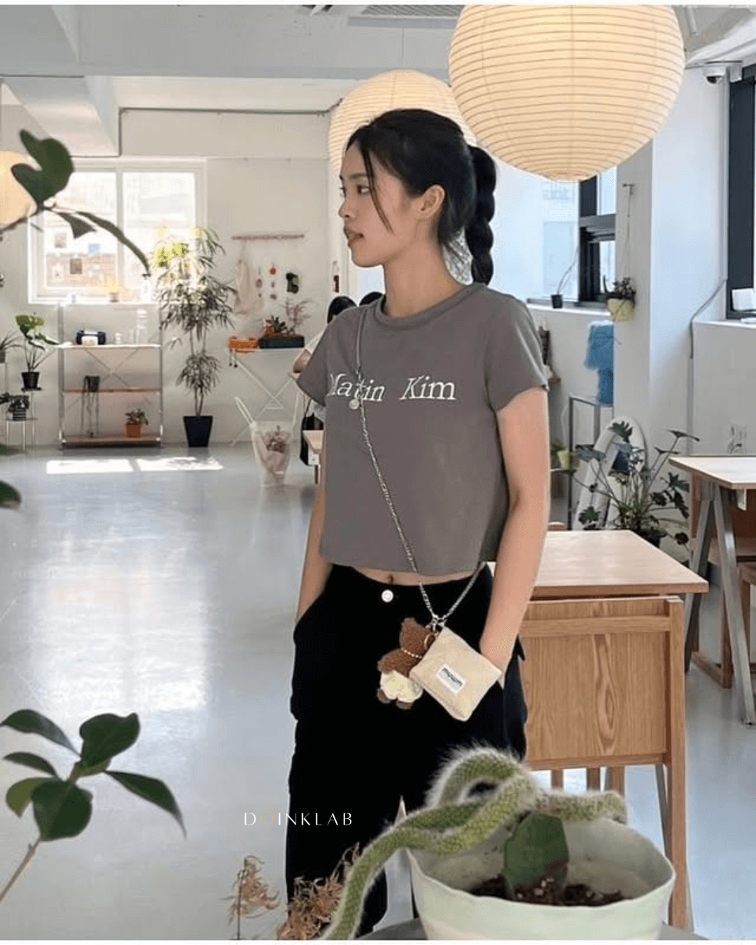 MATIN KIM Logo Crop Top