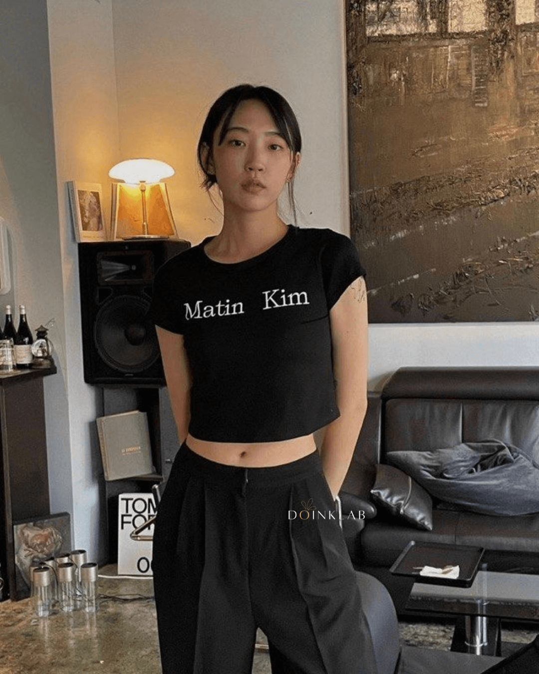 MATIN KIM Logo Crop Top