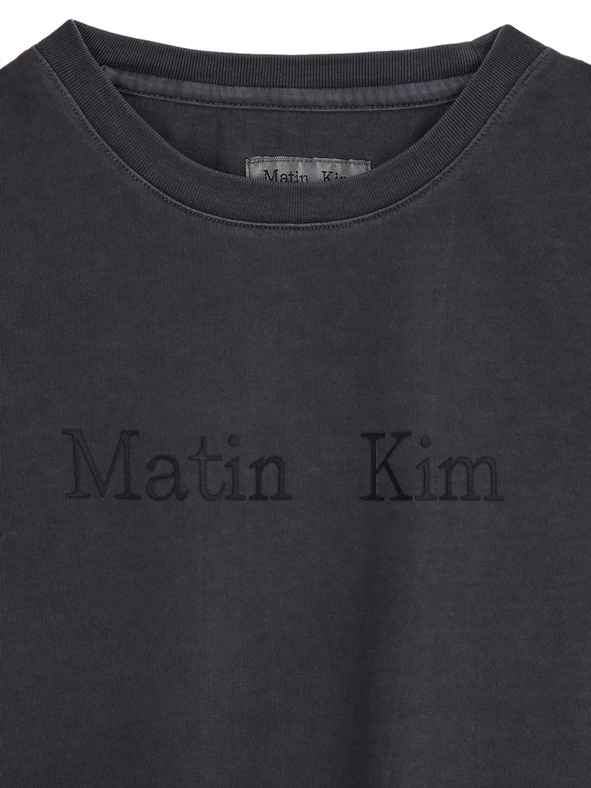 MATIN KIM PIGMENT LOGO CROP TOP