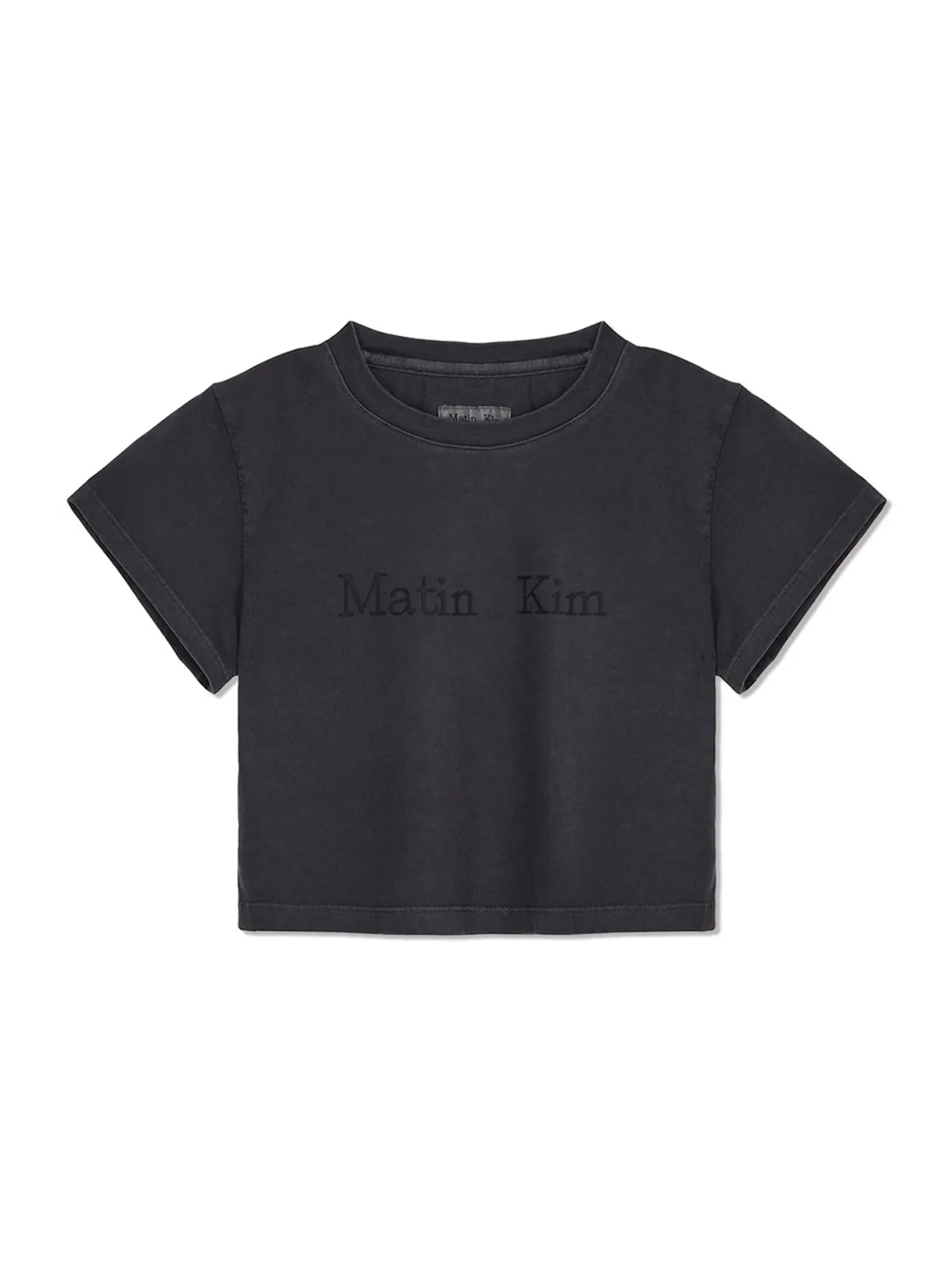 MATIN KIM PIGMENT LOGO CROP TOP
