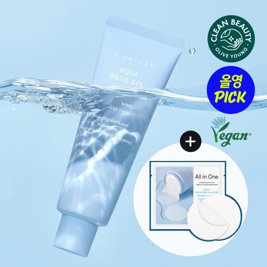 S.NATURE Aqua Oasis Gel Moisturizing Gel Cream 90ml + 2 Calming Pads