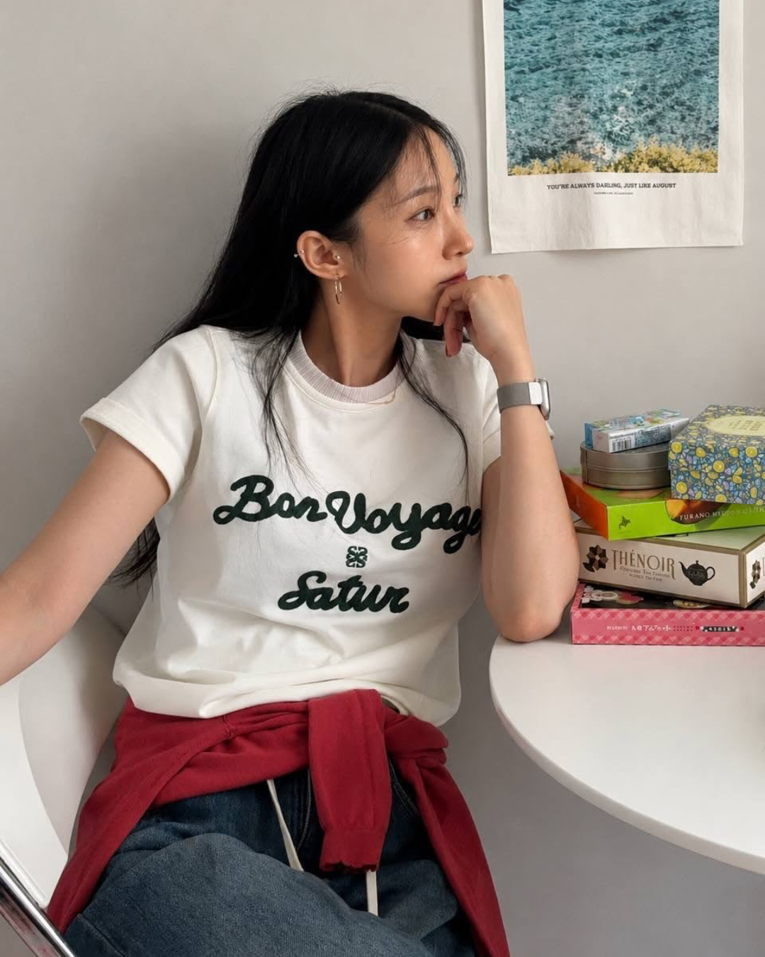 SATUR 003 (W) Satur Logo Voyage T-Shirt