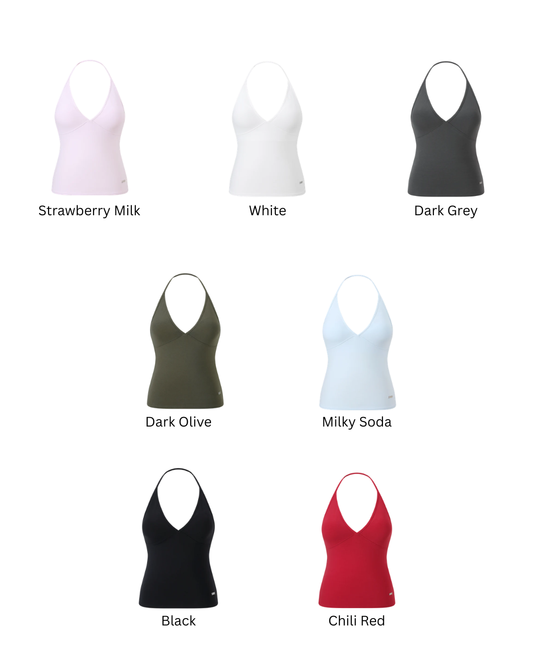 VERISH 027 Soft Cotton Deep V Neck Halter Bra Top