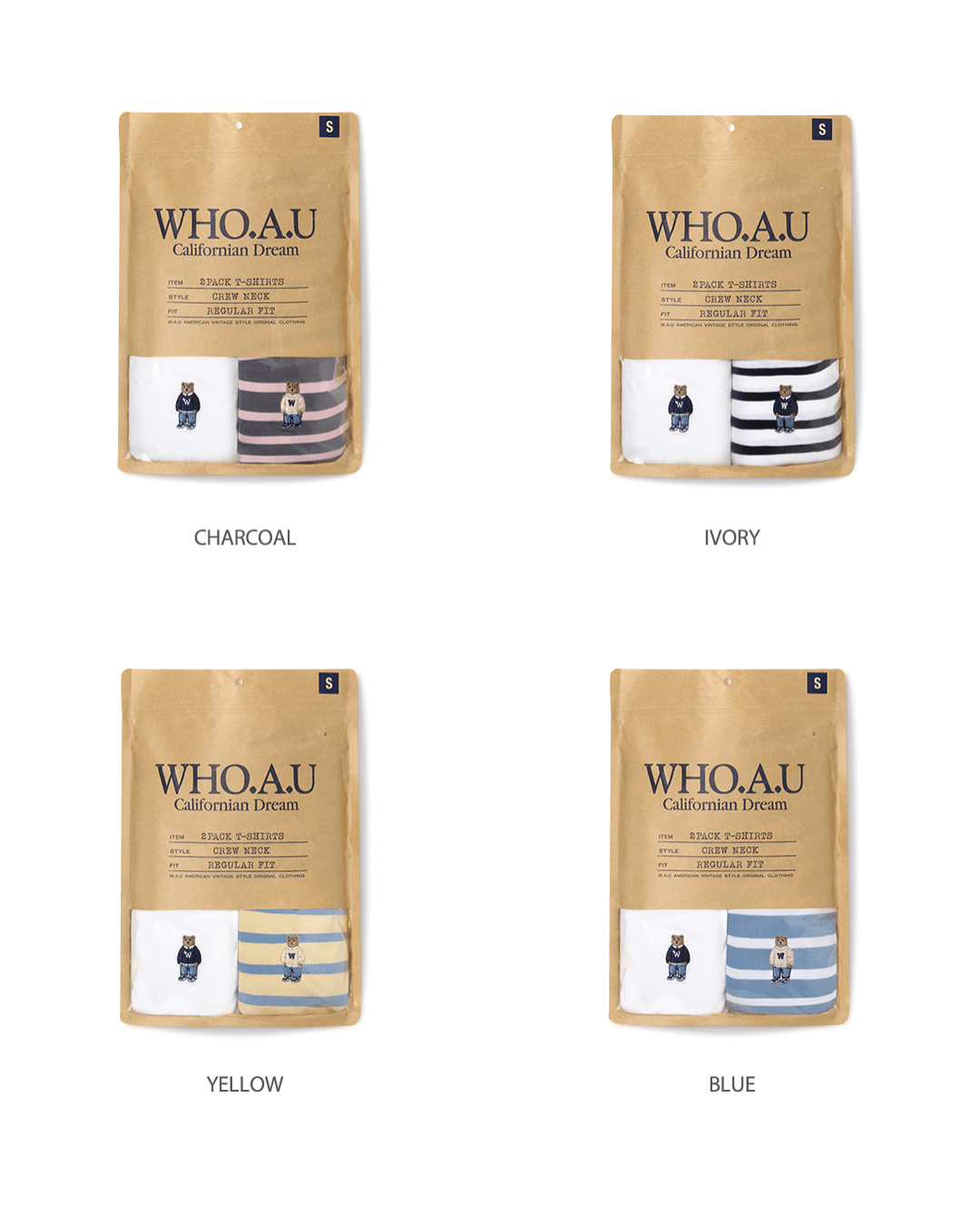 WHOAU 05 粗线条2件套 (2PACK)Steve Stripe T-shirt