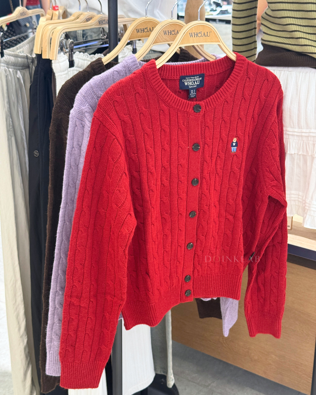 WHOAU 008 厚针织开衫 Steve Cable Cardigan