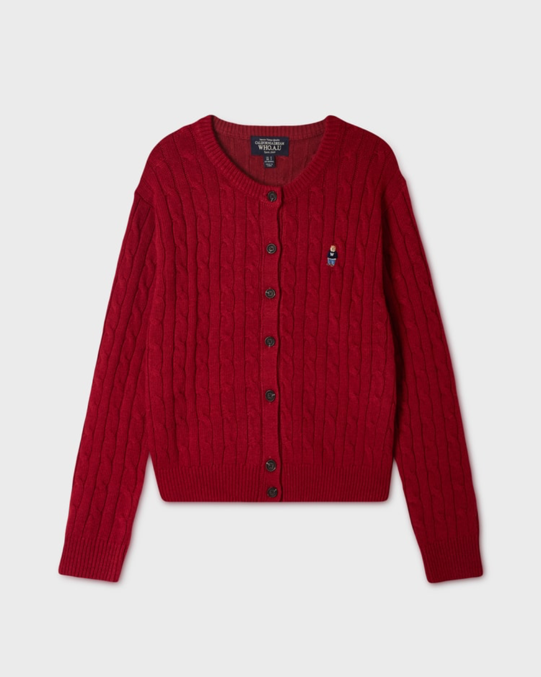 WHOAU 008 厚针织开衫 Steve Cable Cardigan