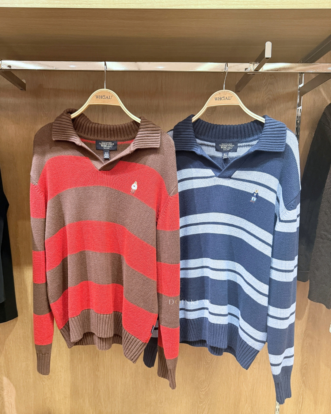 WHOAU 021 Steve Open Collar Stripe Pullover
