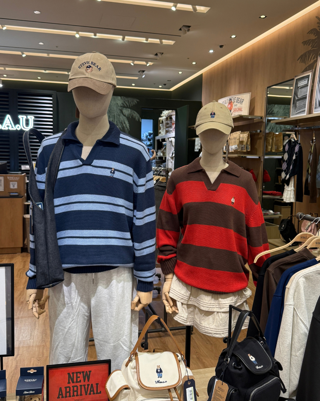 WHOAU 021 Steve Open Collar Stripe Pullover
