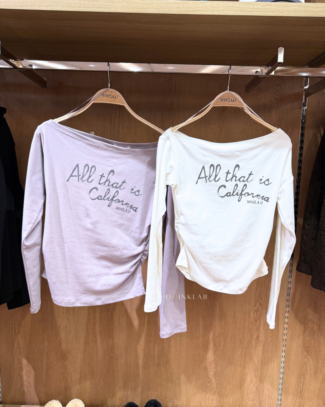 WHOAU 022 One-Shoulder Long Sleeve T-shirt