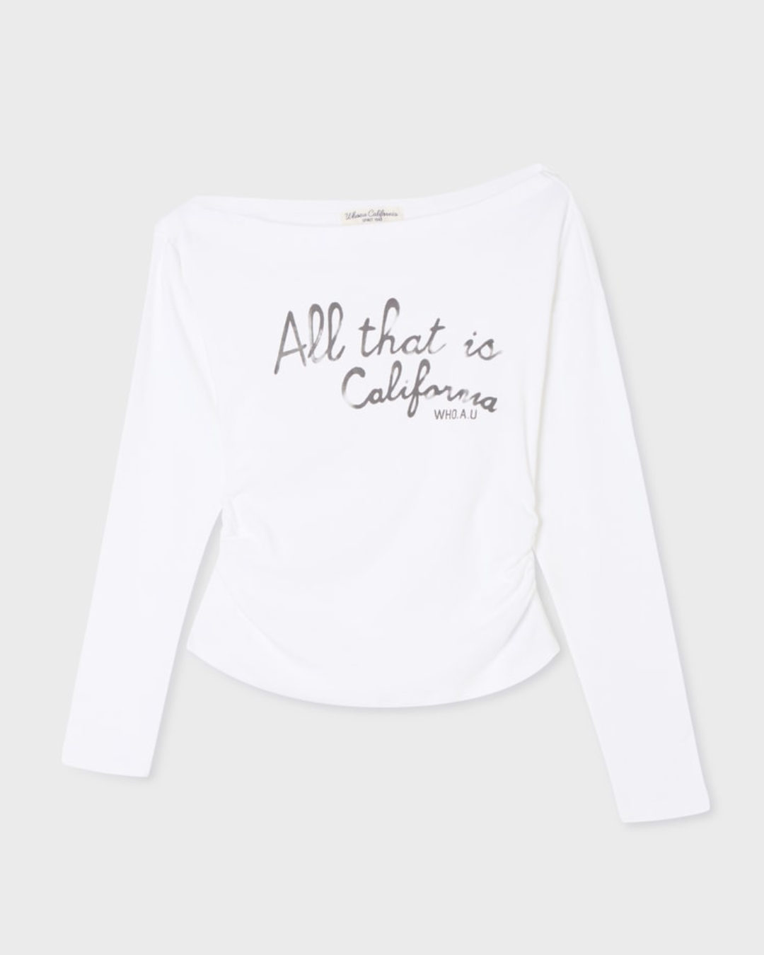 WHOAU 022 One-Shoulder Long Sleeve T-shirt