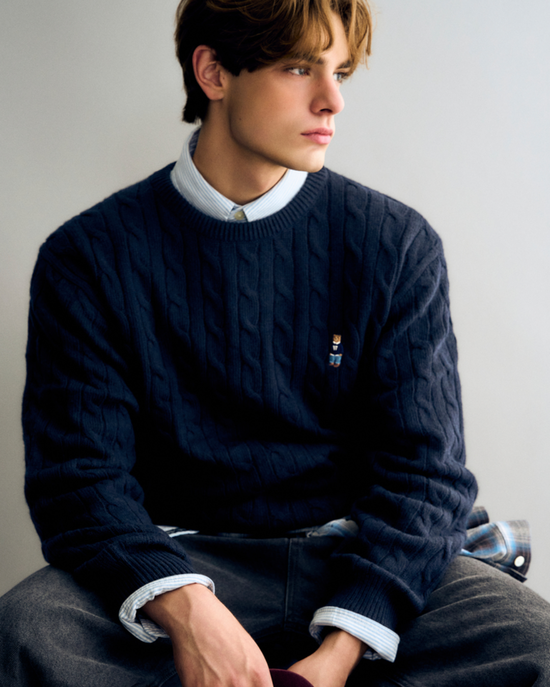 WHOAU 025 Steve Cable R-neck Pullover(U)