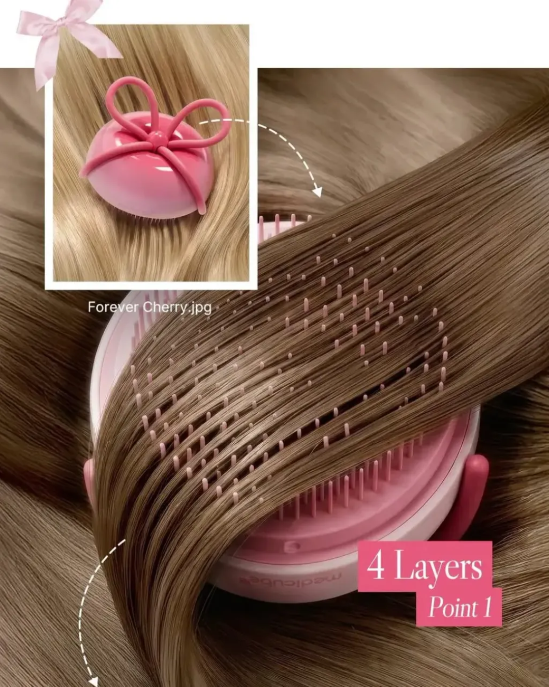 [WONYONG'S PICK] Medicube Ribbon Cherry Glass Hair Brush