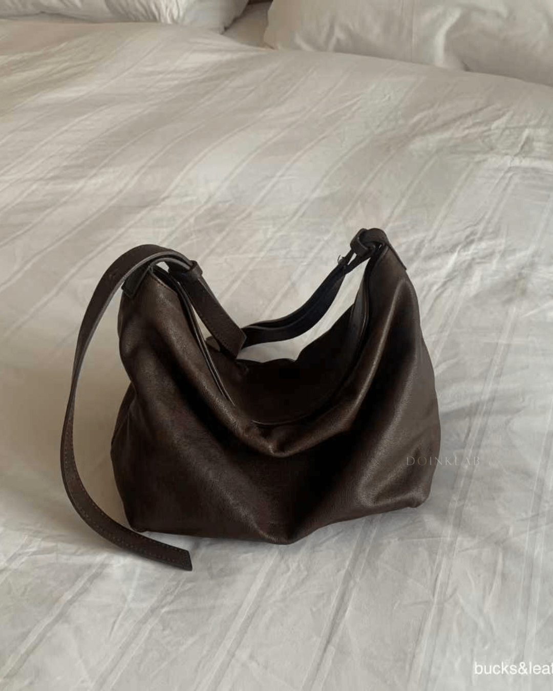 Bucks and Leather Folding Shoulder 慵懒包 中号 M 002