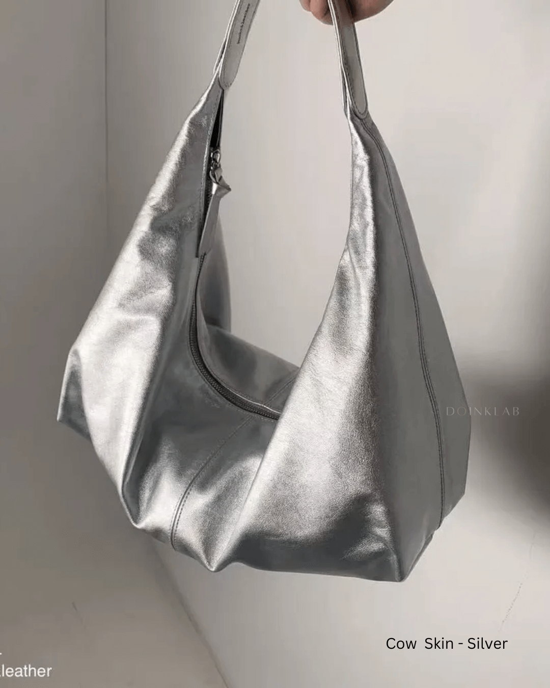 Bucks and Leather Swing Bag L自然皱褶随性手提包 大号 Large 010