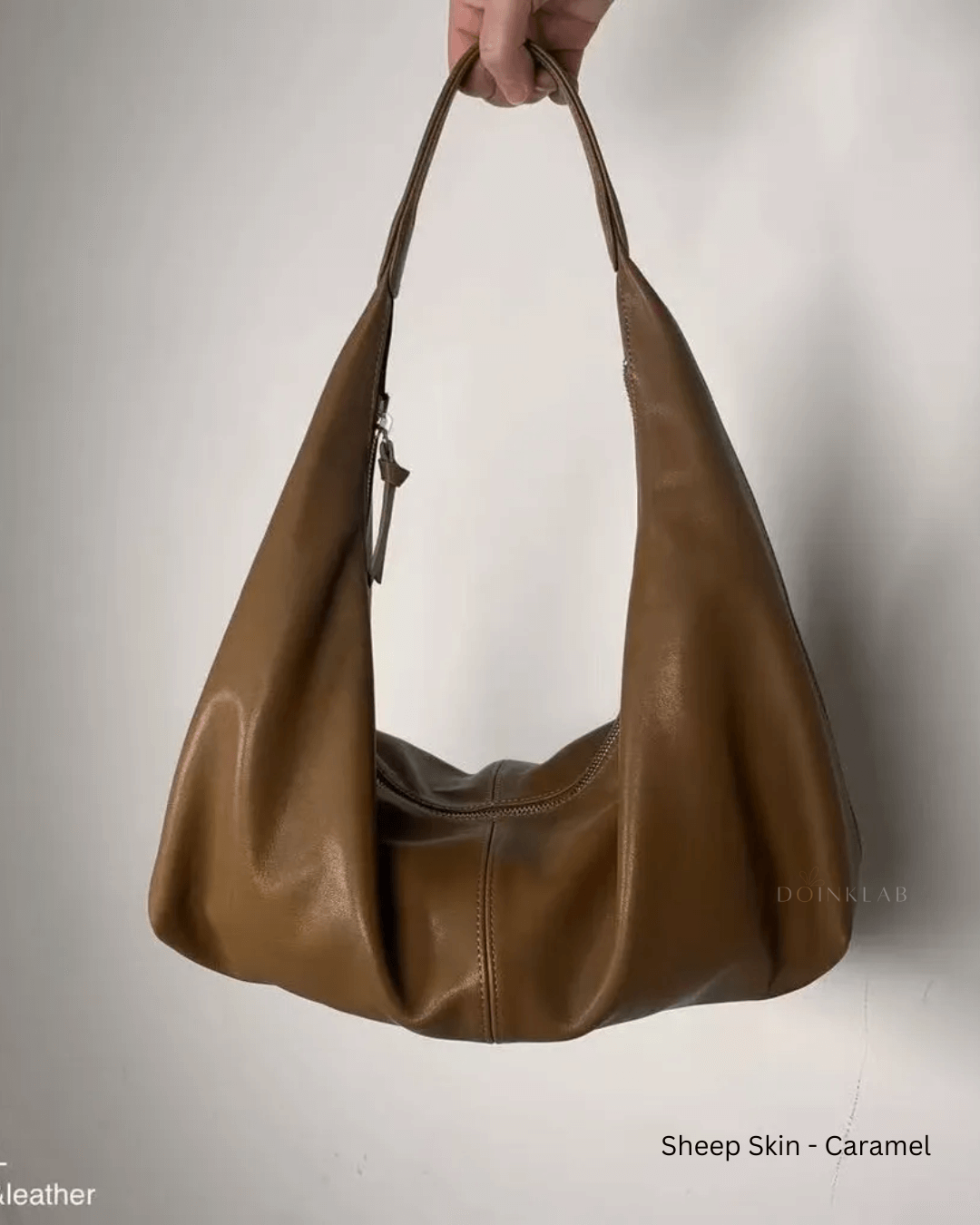 Bucks and Leather Swing Bag L自然皱褶随性手提包 大号 Large 010