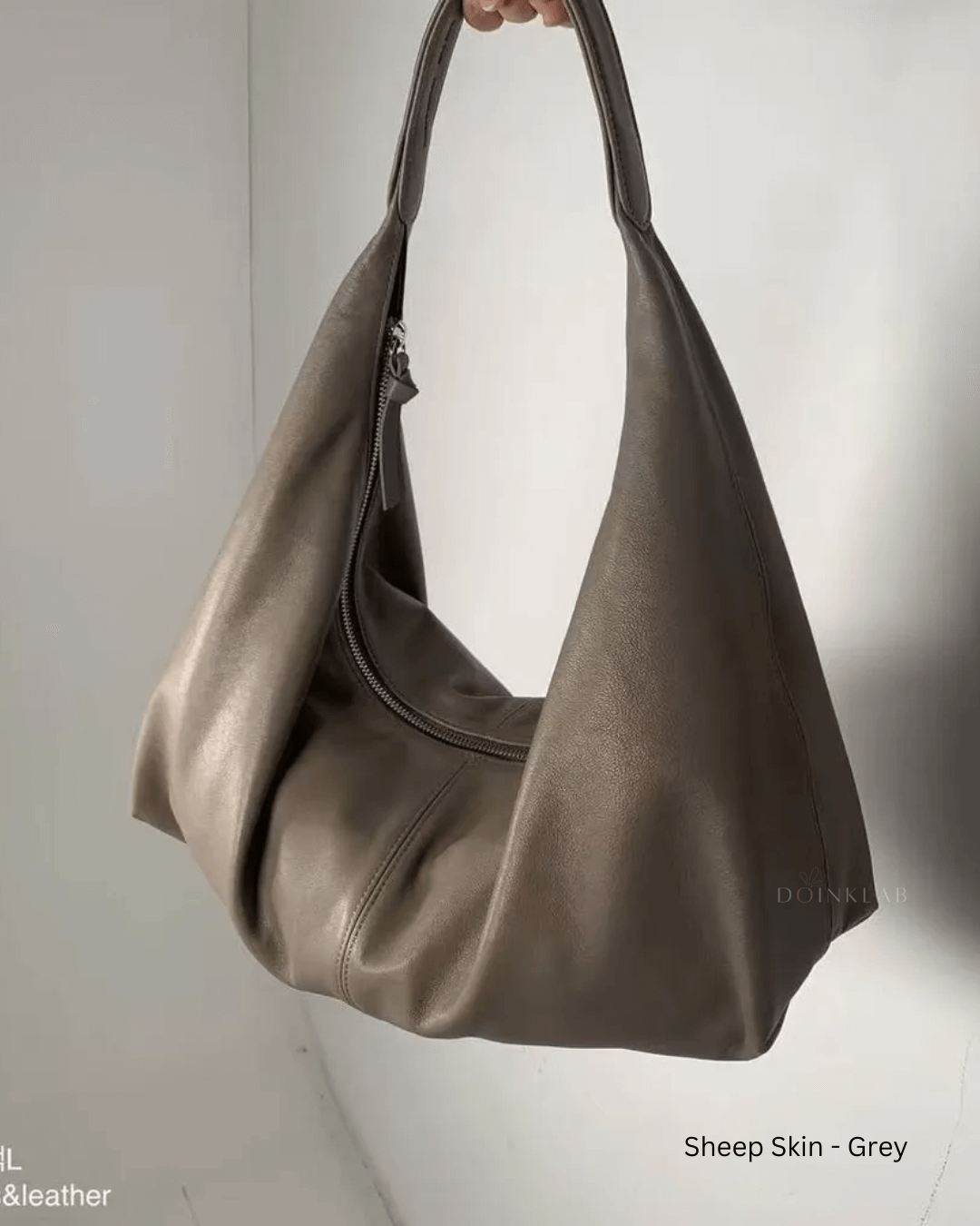 Bucks and Leather Swing Bag L自然皱褶随性手提包 大号 Large 010