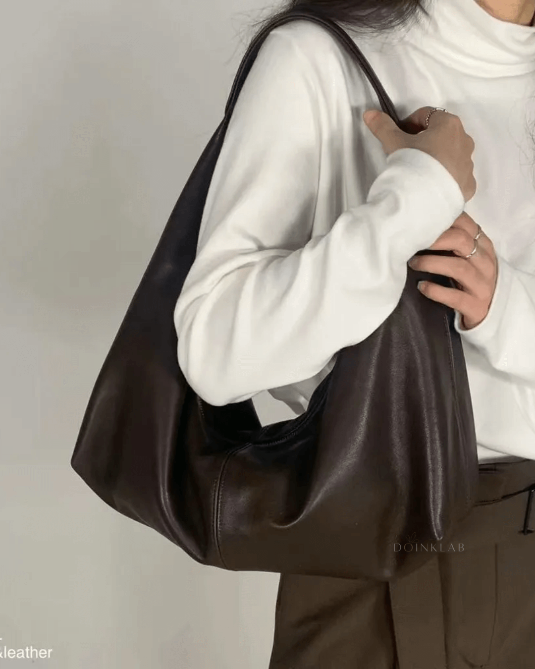 Bucks and Leather Swing Bag 自然皱褶随性手提包 中号 Medium 011