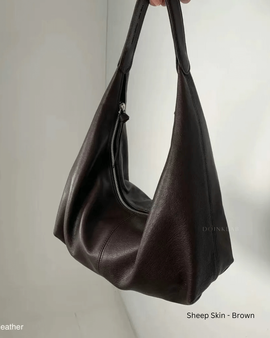 Bucks and Leather Swing Bag 自然皱褶随性手提包 中号 Medium 011