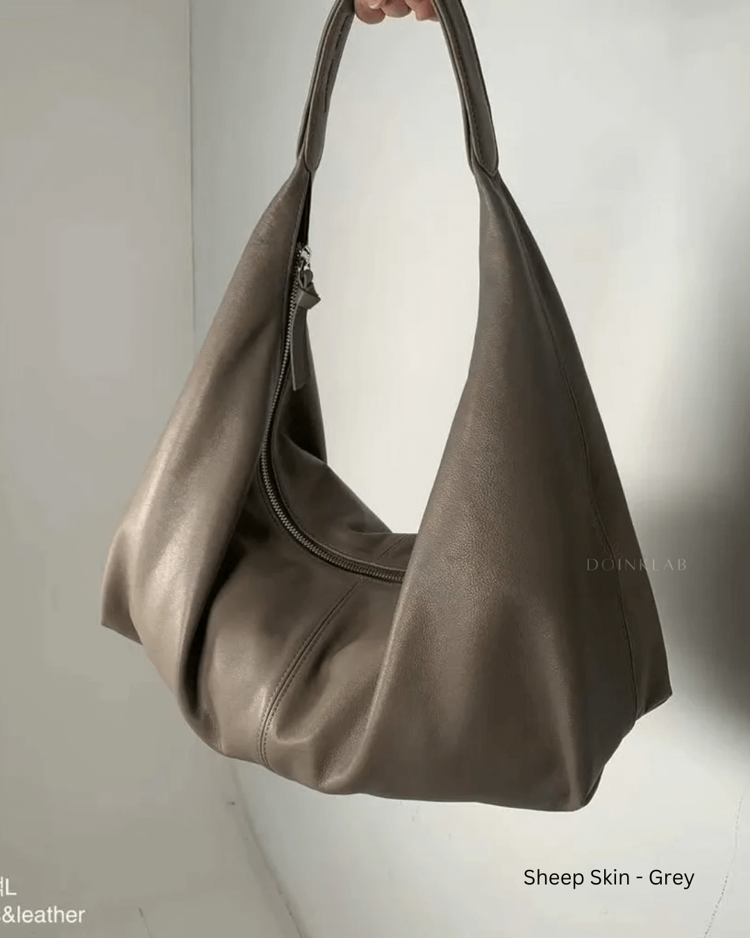 Bucks and Leather Swing Bag 自然皱褶随性手提包 中号 Medium 011