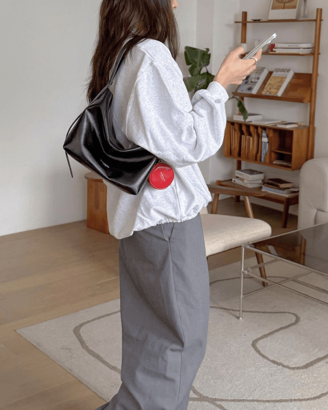 Bucks and Leather Folding Shoulder 慵懒包 中号 M 002