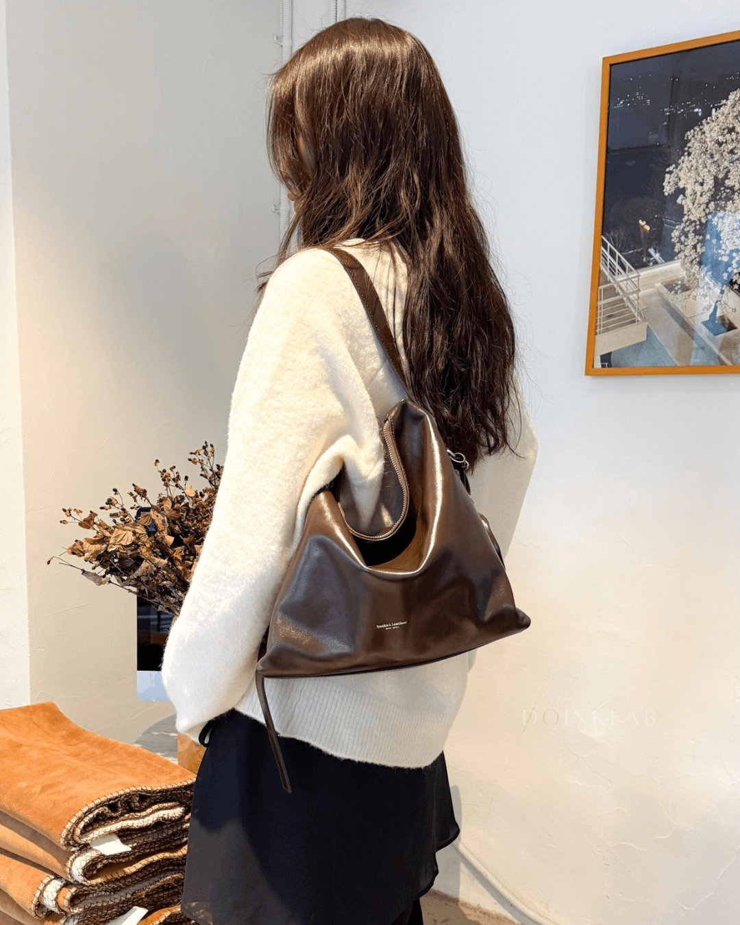 BUCKS AND LEATHER Low Bag Pull Up 新款拉链慵懒包 -亮面