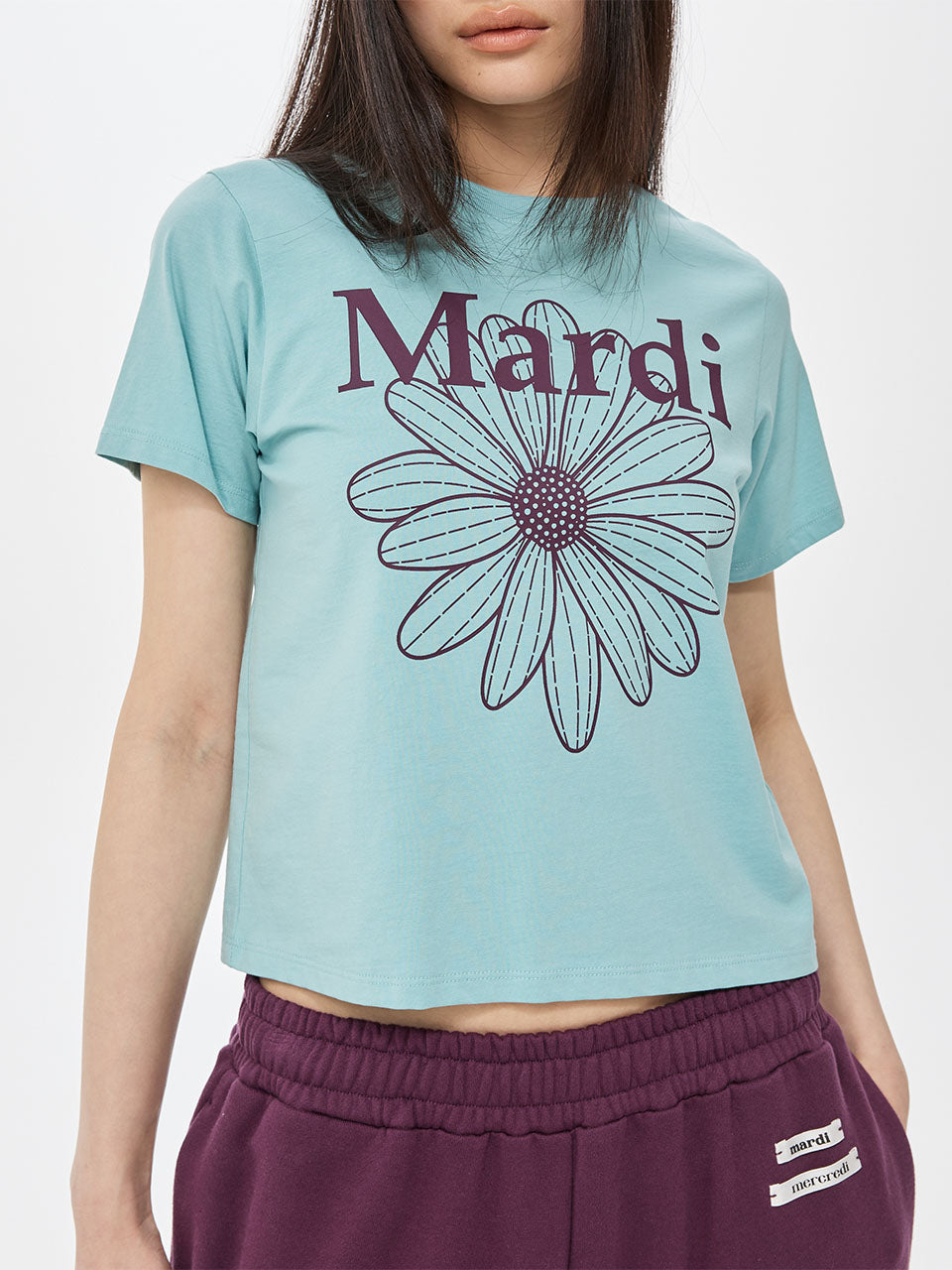 MARDI MERCREDI Slim Tshirt Flowermardi