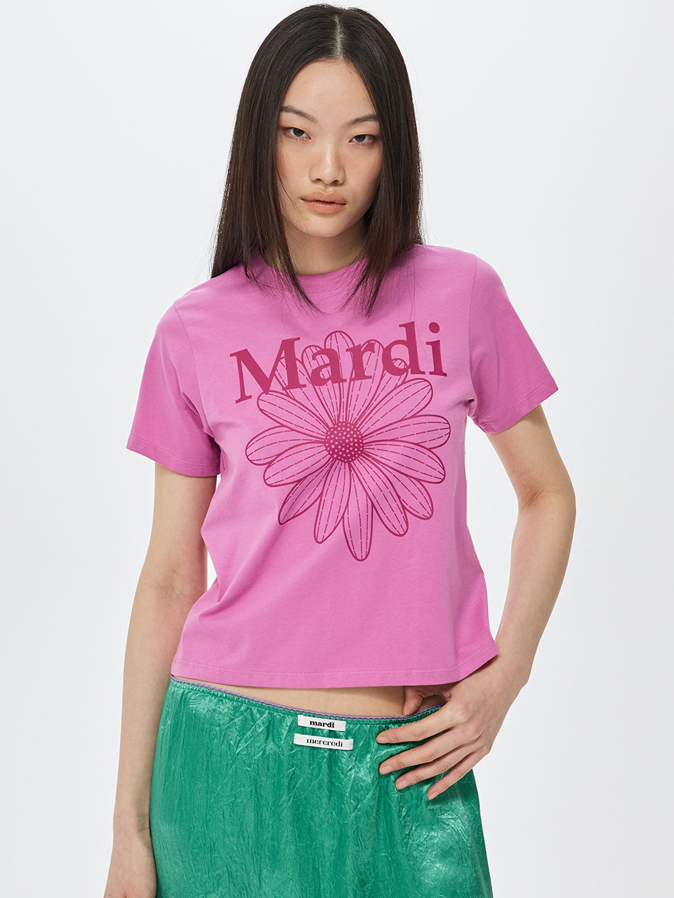 MARDI MERCREDI Slim Tshirt Flowermardi