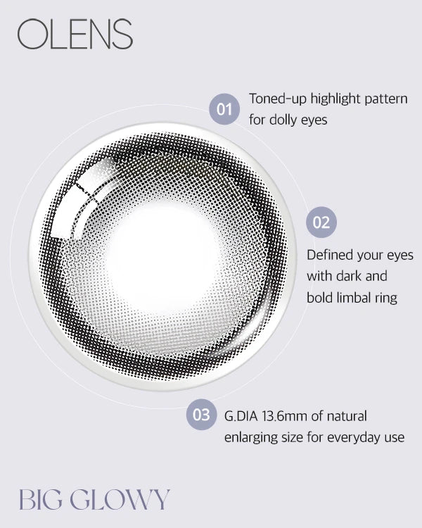 [Daily] OLENS Big Glowy Contact Lens - Gray 20p