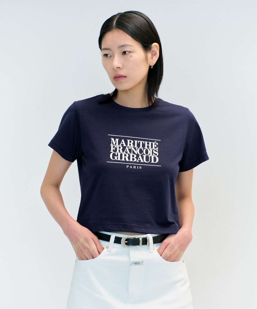 MARITHE 003 W CLASSIC LOGO CROP TEE